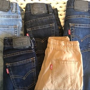 Lot of 5 pair kids Levi’s - like new size 7